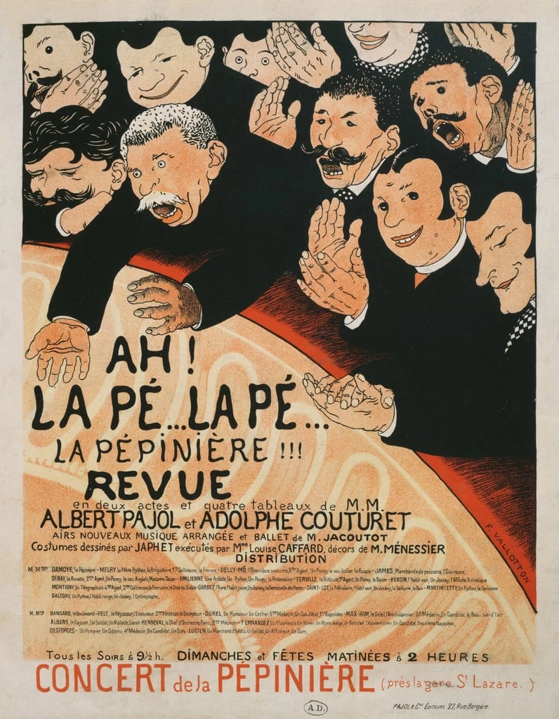 Ah! La Pé ... la Pé ... The Pepiniere !!! poster per uno spettacolo di varietà al Nursery Concert, 1898 - Biblioteca do Arti Decorative, Parigi